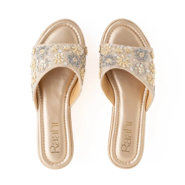 Raahi Soles- Champagne Gold Platform