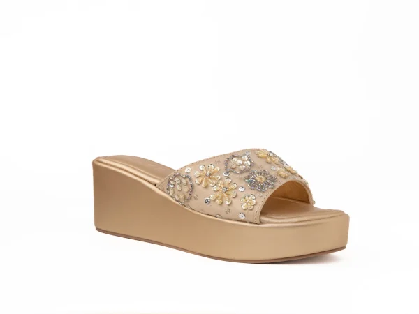 Raahi Soles- Champagne Gold Platform