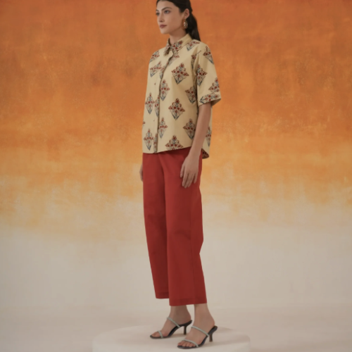 Screenshot 2026-07-15 at 3.49.28 PM World Of Toji- Buta Ajrakh Cotton Shirt - Ivory