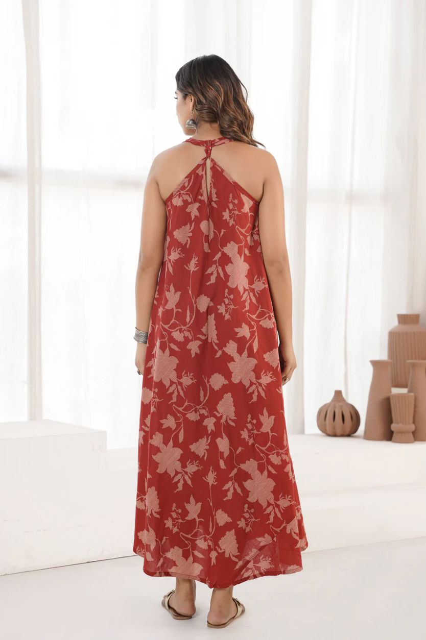 Good Hand- Cotton Printed Aline Moana Dress - Image 5