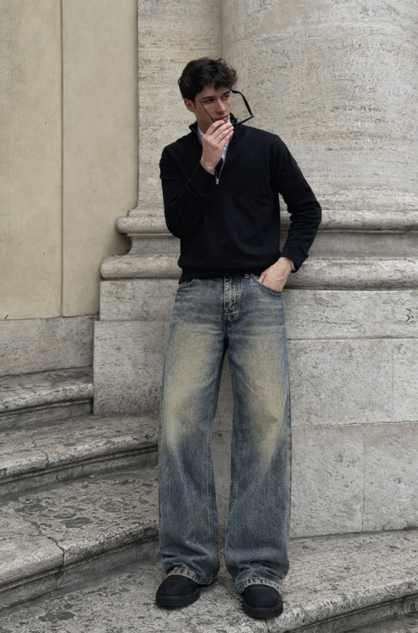 Off Duty- Blue Screen Super Baggy Jeans
