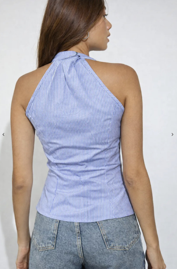 Off Duty- Stripe Moment Halter Shirt
